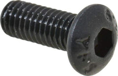 Value Collection - M3x0.50 Metric Coarse Hex Socket Drive, Button Screw - Grade 12.9 Alloy Steel, Black Oxide Finish, Fully Threaded, 8mm Length Under Head - Eagle Tool & Supply