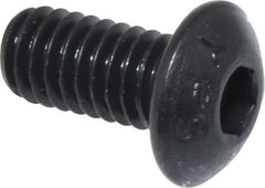 Value Collection - M4x0.70 Metric Coarse Hex Socket Drive, Button Screw - Grade 12.9 Alloy Steel, Black Oxide Finish, Fully Threaded, 8mm Length Under Head - Eagle Tool & Supply