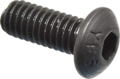 Value Collection - M4x0.70 Metric Coarse Hex Socket Drive, Button Screw - Grade 12.9 Alloy Steel, Black Oxide Finish, Fully Threaded, 10mm Length Under Head - Eagle Tool & Supply