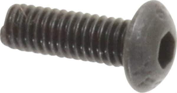 Value Collection - M4x0.70 Metric Coarse Hex Socket Drive, Button Screw - Grade 12.9 Alloy Steel, Black Oxide Finish, Fully Threaded, 12mm Length Under Head - Eagle Tool & Supply