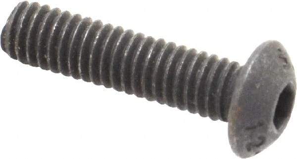 Value Collection - M4x0.70 Metric Coarse Hex Socket Drive, Button Screw - Grade 12.9 Alloy Steel, Black Oxide Finish, Fully Threaded, 16mm Length Under Head - Eagle Tool & Supply