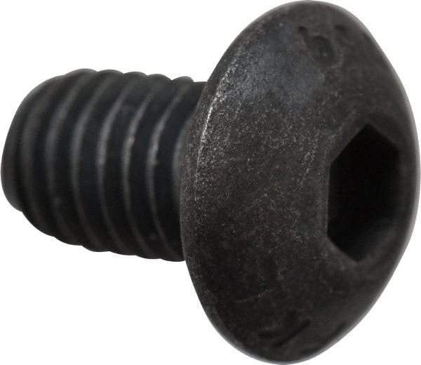 Value Collection - M5x0.80 Metric Coarse Hex Socket Drive, Button Screw - Grade 10.9 Alloy Steel, Black Oxide Finish, Fully Threaded, 8mm Length Under Head - Eagle Tool & Supply