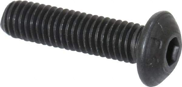 Value Collection - M5x0.80 Metric Coarse Hex Socket Drive, Button Screw - Grade 12.9 Alloy Steel, Black Oxide Finish, Fully Threaded, 20mm Length Under Head - Eagle Tool & Supply