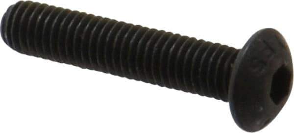 Value Collection - M5x0.80 Metric Coarse Hex Socket Drive, Button Screw - Grade 12.9 Alloy Steel, Black Oxide Finish, Fully Threaded, 25mm Length Under Head - Eagle Tool & Supply