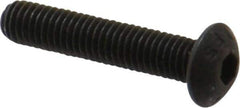 Value Collection - M5x0.80 Metric Coarse Hex Socket Drive, Button Screw - Grade 12.9 Alloy Steel, Black Oxide Finish, Fully Threaded, 25mm Length Under Head - Eagle Tool & Supply