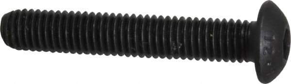 Value Collection - M5x0.80 Metric Coarse Hex Socket Drive, Button Screw - Grade 12.9 Alloy Steel, Black Oxide Finish, Fully Threaded, 30mm Length Under Head - Eagle Tool & Supply