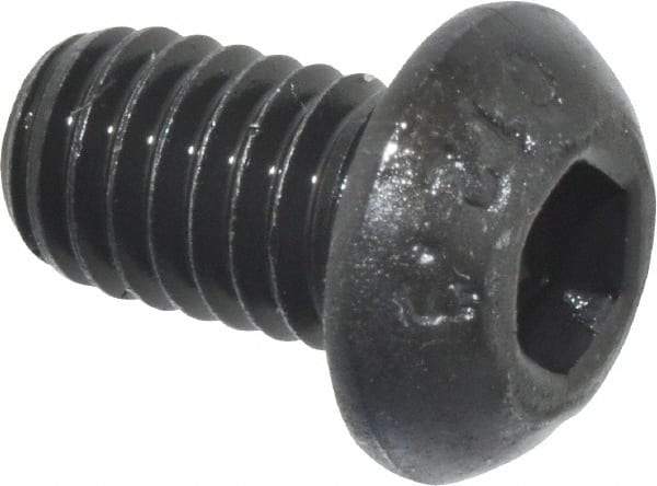 Value Collection - M6x1.00 Metric Coarse Hex Socket Drive, Button Screw - Grade 12.9 Alloy Steel, Black Oxide Finish, Fully Threaded, 10mm Length Under Head - Eagle Tool & Supply