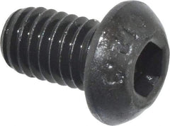 Value Collection - M6x1.00 Metric Coarse Hex Socket Drive, Button Screw - Grade 12.9 Alloy Steel, Black Oxide Finish, Fully Threaded, 10mm Length Under Head - Eagle Tool & Supply