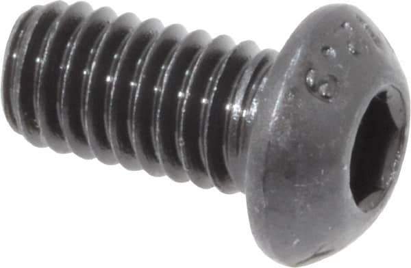 Value Collection - M6x1.00 Metric Coarse Hex Socket Drive, Button Screw - Grade 12.9 Alloy Steel, Black Oxide Finish, Fully Threaded, 12mm Length Under Head - Eagle Tool & Supply