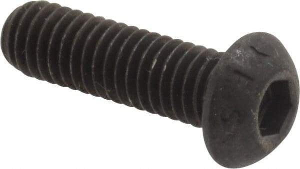 Value Collection - M6x1.00 Metric Coarse Hex Socket Drive, Button Screw - Grade 12.9 Alloy Steel, Black Oxide Finish, Fully Threaded, 20mm Length Under Head - Eagle Tool & Supply