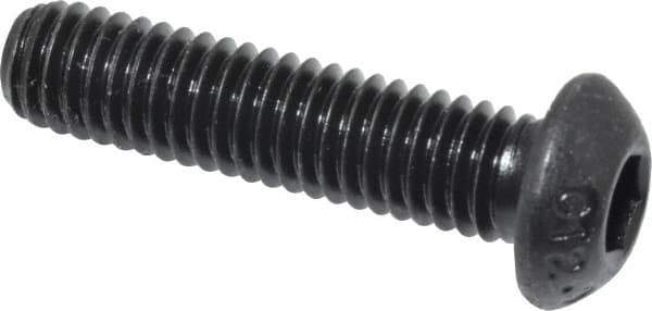Value Collection - M6x1.00 Metric Coarse Hex Socket Drive, Button Screw - Grade 12.9 Alloy Steel, Black Oxide Finish, Fully Threaded, 25mm Length Under Head - Eagle Tool & Supply