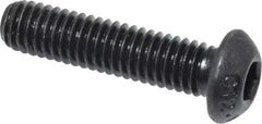 Value Collection - M6x1.00 Metric Coarse Hex Socket Drive, Button Screw - Grade 12.9 Alloy Steel, Black Oxide Finish, Fully Threaded, 25mm Length Under Head - Eagle Tool & Supply