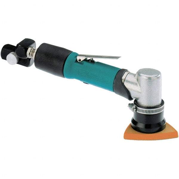 Dynabrade - 15,000 OPM, 20 CFM Air Consumption, Right Angle Air Orbital Sander - Triangular & Tear Drop Pad, 1/4 NPT Inlet - Eagle Tool & Supply