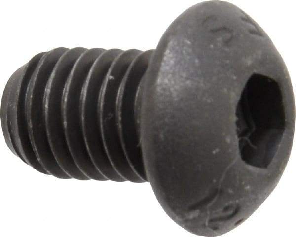 Value Collection - M8x1.25 Metric Coarse Hex Socket Drive, Button Screw - Grade 12.9 Alloy Steel, Black Oxide Finish, Fully Threaded, 12mm Length Under Head - Eagle Tool & Supply