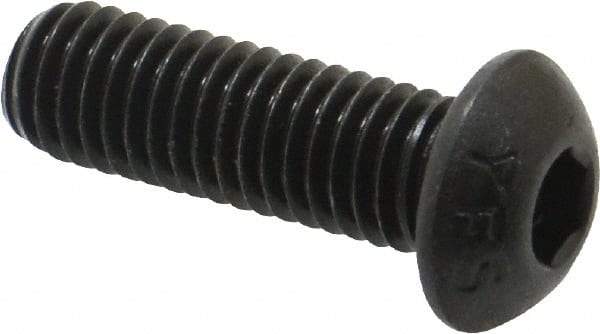 Value Collection - M8x1.25 Metric Coarse Hex Socket Drive, Button Screw - Grade 12.9 Alloy Steel, Black Oxide Finish, Fully Threaded, 25mm Length Under Head - Eagle Tool & Supply