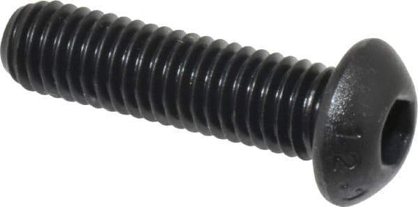 Value Collection - M8x1.25 Metric Coarse Hex Socket Drive, Button Screw - Grade 12.9 Alloy Steel, Black Oxide Finish, Fully Threaded, 30mm Length Under Head - Eagle Tool & Supply