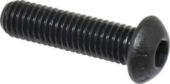 Value Collection - M8x1.25 Metric Coarse Hex Socket Drive, Button Screw - Grade 12.9 Alloy Steel, Black Oxide Finish, Fully Threaded, 30mm Length Under Head - Eagle Tool & Supply