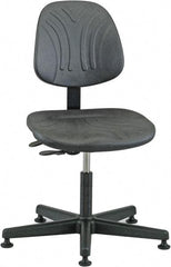 Bevco - 15 to 20" High Adjustable Chair - 23" Wide x 23" Deep, Polyurethane Seat, Black - Eagle Tool & Supply