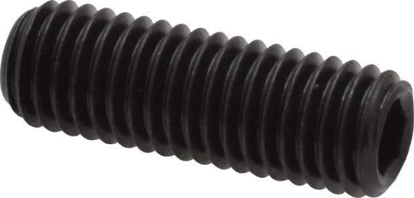 Value Collection - M10x1.50, 30mm OAL, Flat Point Set Screw - Grade 14.9 (45H) Alloy Steel, 5mm Key - Eagle Tool & Supply