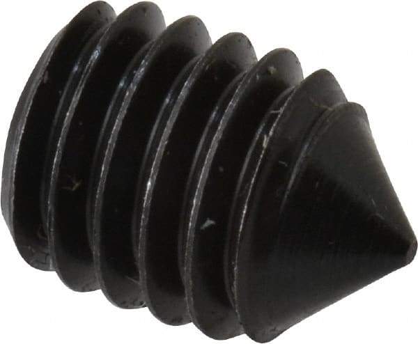 Value Collection - M6x1.00, 8mm OAL, Cone Point Set Screw - Grade 14.9 (45H) Alloy Steel, 3mm Key - Eagle Tool & Supply