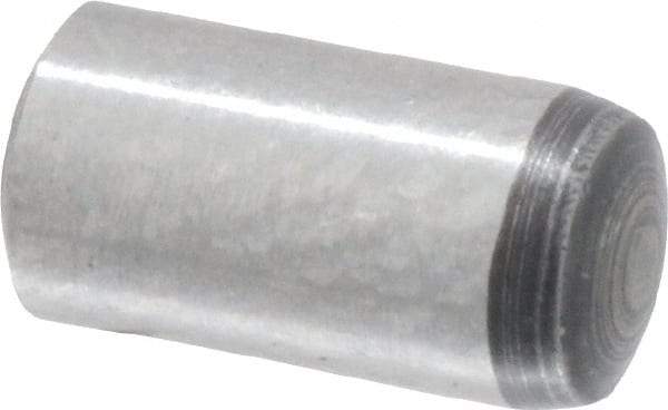 Value Collection - 3mm Diam x 6mm Pin Length Grade 8 Alloy Steel Precision Dowel Pin - Bright Finish, 1 Rounded End - Eagle Tool & Supply