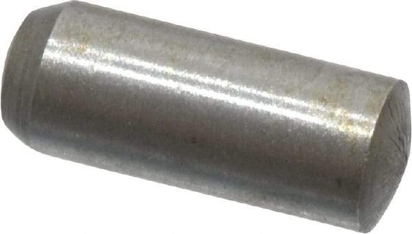Value Collection - 3mm Diam x 8mm Pin Length Grade 8 Alloy Steel Precision Dowel Pin - Bright Finish, 1 Rounded End - Eagle Tool & Supply