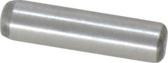 Value Collection - 3mm Diam x 12mm Pin Length Grade 8 Alloy Steel Precision Dowel Pin - Bright Finish, 1 Rounded End - Eagle Tool & Supply