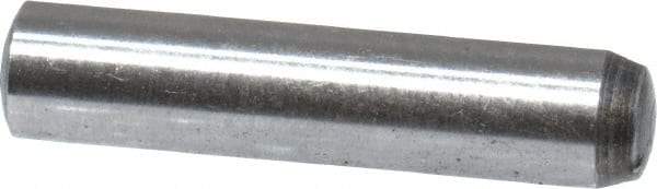 Value Collection - 3mm Diam x 14mm Pin Length Grade 8 Alloy Steel Precision Dowel Pin - Bright Finish, 1 Rounded End - Eagle Tool & Supply