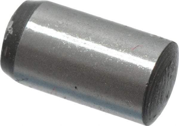 Value Collection - 4mm Diam x 8mm Pin Length Grade 8 Alloy Steel Precision Dowel Pin - Bright Finish, 1 Rounded End - Eagle Tool & Supply