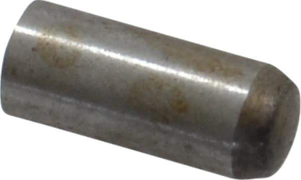 Value Collection - 4mm Diam x 10mm Pin Length Grade 8 Alloy Steel Precision Dowel Pin - Bright Finish, 1 Rounded End - Eagle Tool & Supply