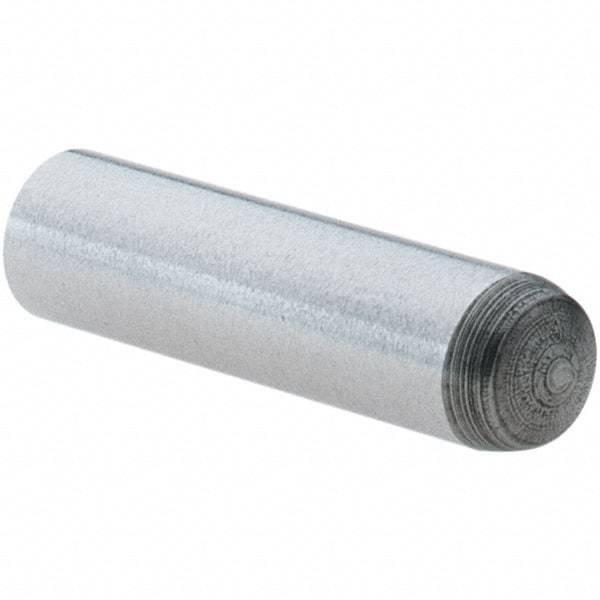 Value Collection - 4mm Diam x 16mm Pin Length Grade 8 Alloy Steel Precision Dowel Pin - Bright Finish, 1 Rounded End - Eagle Tool & Supply