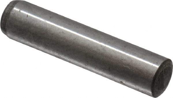 Value Collection - 4mm Diam x 18mm Pin Length Grade 8 Alloy Steel Precision Dowel Pin - Bright Finish, 1 Rounded End - Eagle Tool & Supply