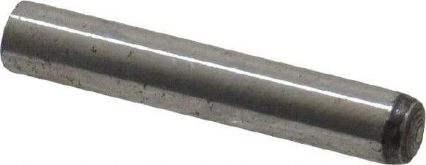 Value Collection - 4mm Diam x 24mm Pin Length Grade 8 Alloy Steel Precision Dowel Pin - Bright Finish, 1 Rounded End - Eagle Tool & Supply