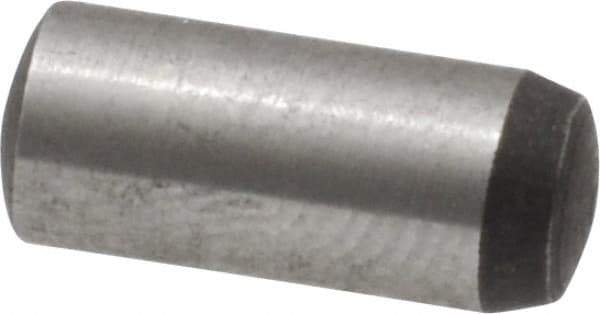 Value Collection - 5mm Diam x 12mm Pin Length Grade 8 Alloy Steel Precision Dowel Pin - Bright Finish, 1 Rounded End - Eagle Tool & Supply