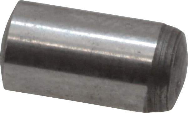 Value Collection - 6mm Diam x 12mm Pin Length Grade 8 Alloy Steel Precision Dowel Pin - Bright Finish, 1 Rounded End - Eagle Tool & Supply