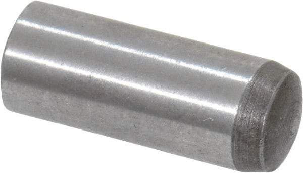Value Collection - 6mm Diam x 16mm Pin Length Grade 8 Alloy Steel Precision Dowel Pin - Bright Finish, 1 Rounded End - Eagle Tool & Supply