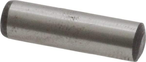Value Collection - 6mm Diam x 22mm Pin Length Grade 8 Alloy Steel Precision Dowel Pin - Bright Finish, 1 Rounded End - Eagle Tool & Supply