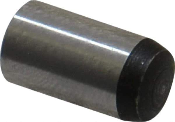 Value Collection - 8mm Diam x 16mm Pin Length Grade 8 Alloy Steel Precision Dowel Pin - Bright Finish, 1 Rounded End - Eagle Tool & Supply