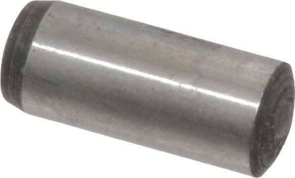 Value Collection - 8mm Diam x 20mm Pin Length Grade 8 Alloy Steel Precision Dowel Pin - Bright Finish, 1 Rounded End - Eagle Tool & Supply