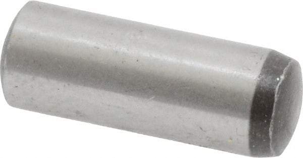 Value Collection - 8mm Diam x 22mm Pin Length Grade 8 Alloy Steel Precision Dowel Pin - Bright Finish, 1 Rounded End - Eagle Tool & Supply