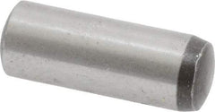 Value Collection - 8mm Diam x 22mm Pin Length Grade 8 Alloy Steel Precision Dowel Pin - Bright Finish, 1 Rounded End - Eagle Tool & Supply