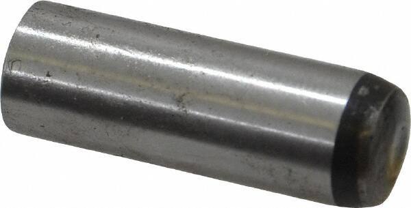 Value Collection - 8mm Diam x 24mm Pin Length Grade 8 Alloy Steel Precision Dowel Pin - Bright Finish, 1 Rounded End - Eagle Tool & Supply