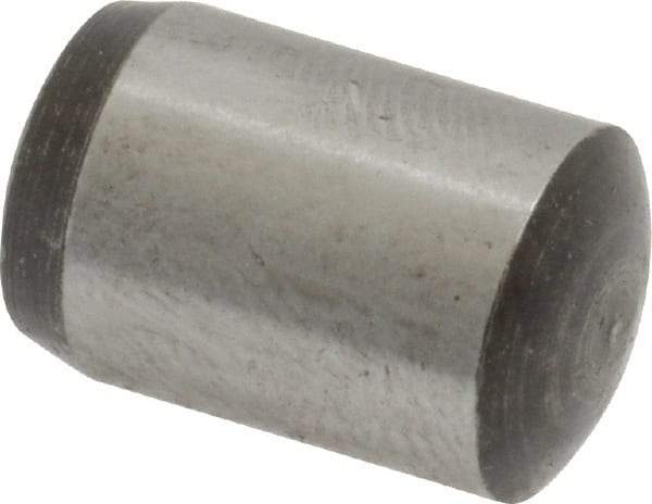 Value Collection - 10mm Diam x 16mm Pin Length Grade 8 Alloy Steel Precision Dowel Pin - Bright Finish, 1 Rounded End - Eagle Tool & Supply