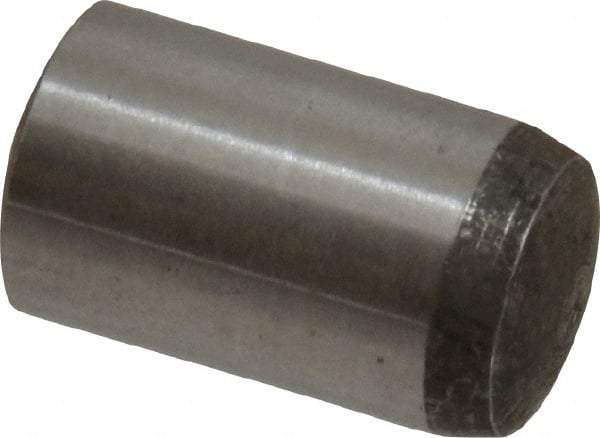 Value Collection - 10mm Diam x 18mm Pin Length Grade 8 Alloy Steel Precision Dowel Pin - Bright Finish, 1 Rounded End - Eagle Tool & Supply