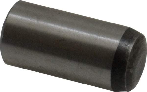 Value Collection - 10mm Diam x 22mm Pin Length Grade 8 Alloy Steel Precision Dowel Pin - Bright Finish, 1 Rounded End - Eagle Tool & Supply