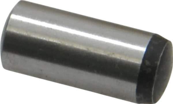 Value Collection - 10mm Diam x 24mm Pin Length Grade 8 Alloy Steel Precision Dowel Pin - Bright Finish, 1 Rounded End - Eagle Tool & Supply