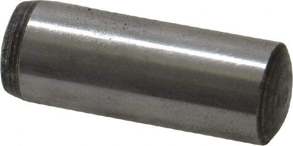 Value Collection - 10mm Diam x 28mm Pin Length Grade 8 Alloy Steel Precision Dowel Pin - Bright Finish, 1 Rounded End - Eagle Tool & Supply