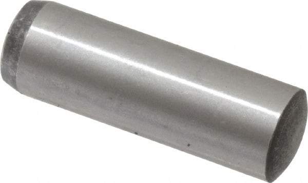 Value Collection - 10mm Diam x 32mm Pin Length Grade 8 Alloy Steel Precision Dowel Pin - Bright Finish, 1 Rounded End - Eagle Tool & Supply