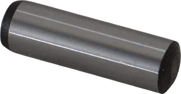 Value Collection - 10mm Diam x 34mm Pin Length Grade 8 Alloy Steel Precision Dowel Pin - Bright Finish, 1 Rounded End - Eagle Tool & Supply