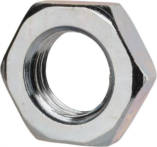 Value Collection - M20x2.50 Steel Right Hand Hex Jam Nut - 30mm Across Flats, 10mm High, Zinc-Plated Finish - Eagle Tool & Supply